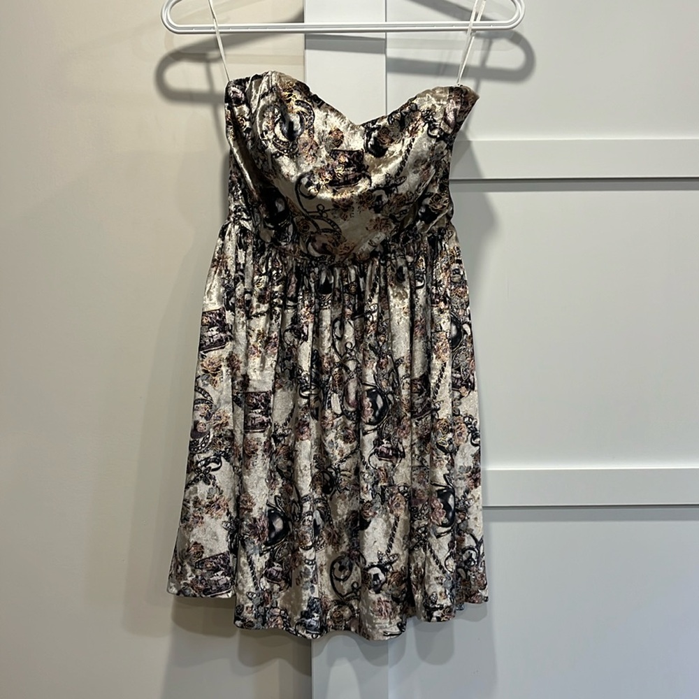 Velvet Strapless Mini Dress